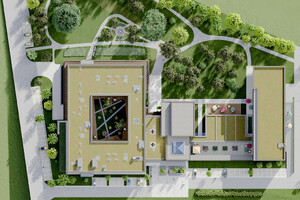 Draufsicht auf das Bauprojekt - Rendering