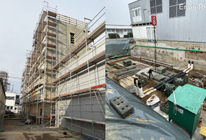 Das Foto zeigt Rohbauarbeiten bei Rentschler Biopharma